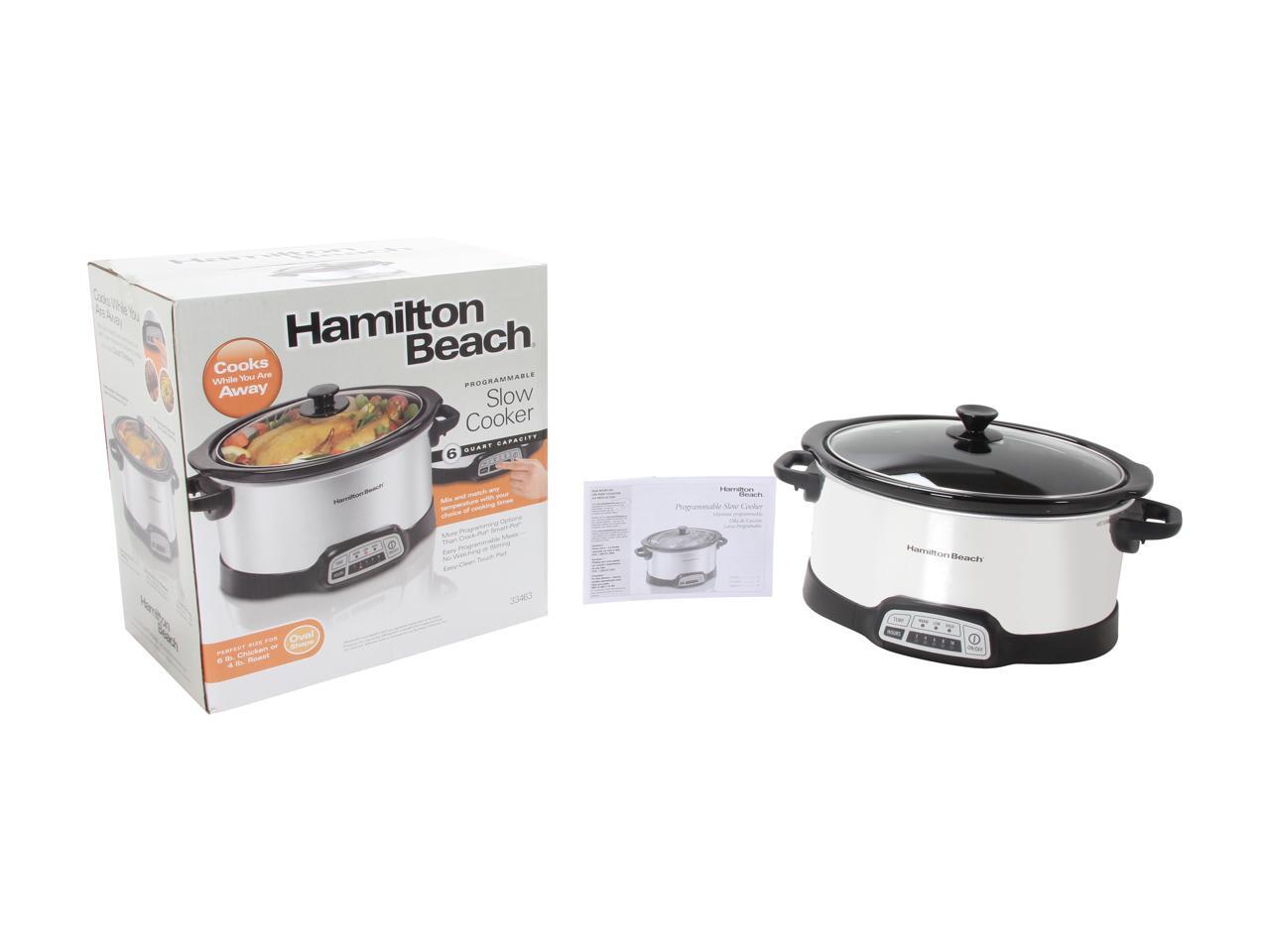 Hamilton Beach 33463 Stainless Steel Programmable 6 Quart Slow Cooker