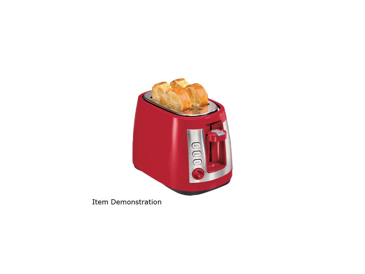 Hamilton Beach 22812 Red 2 Slice Keep Warm Mode Cool Wall Toaster