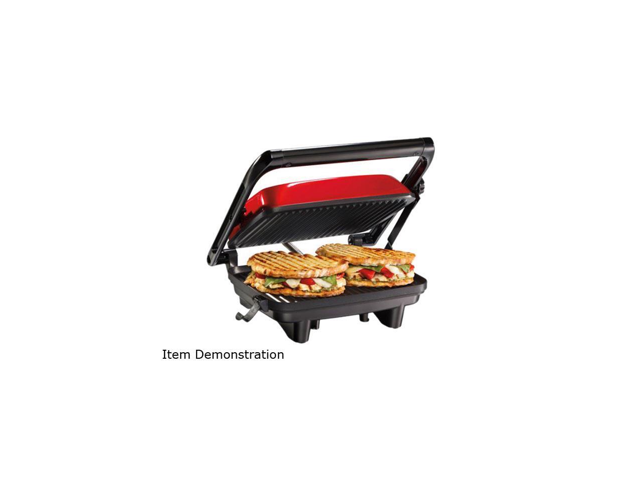 Hamilton Beach 25462Z Panini Press Gourmet Sandwich Maker, Red