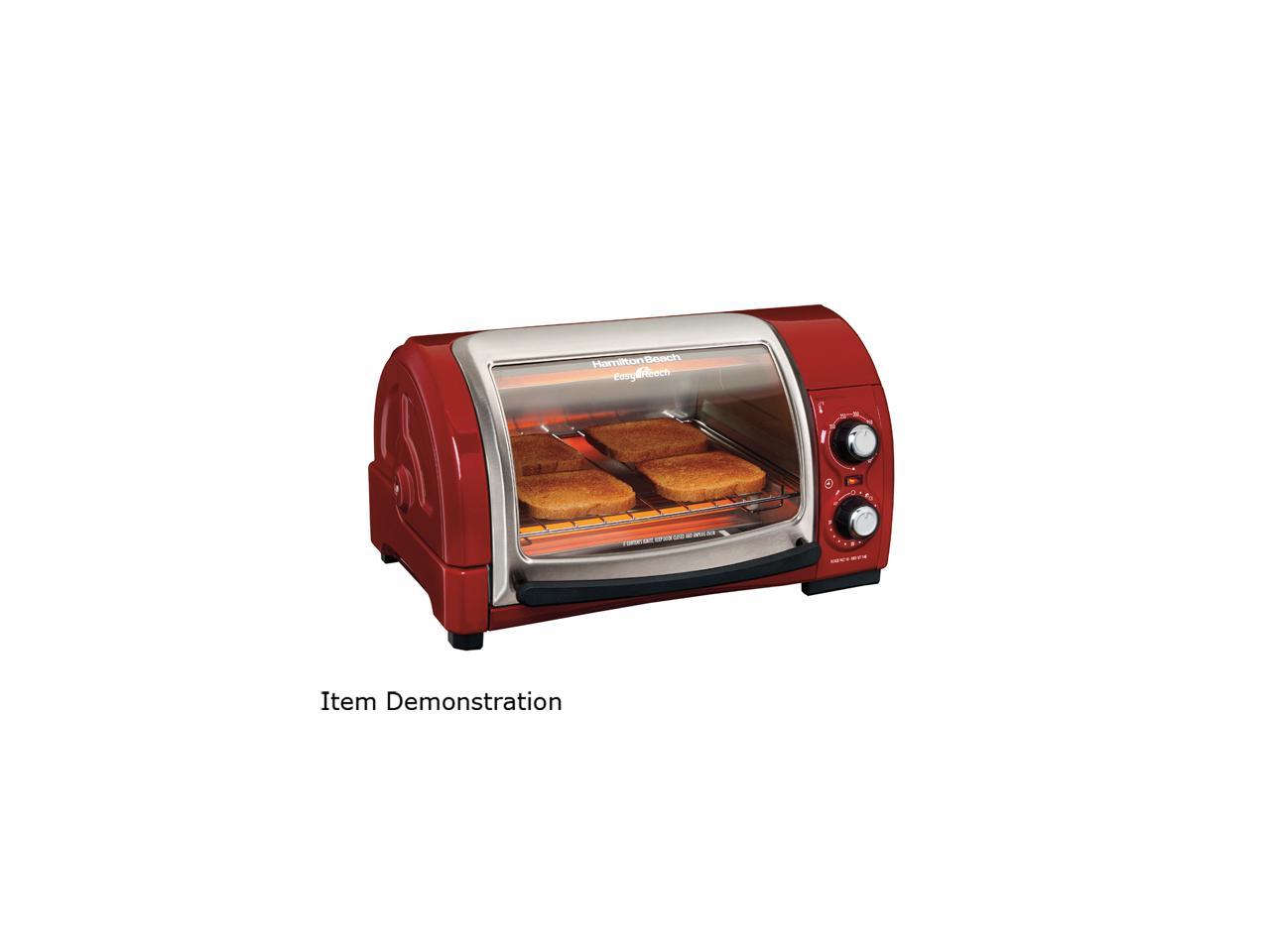 hamilton beach easy reach 4 slice countertop toaster oven