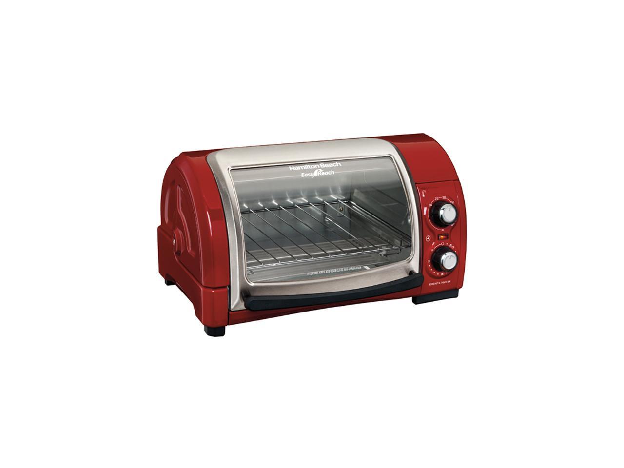 hamilton beach easy reach 4 slice countertop toaster oven