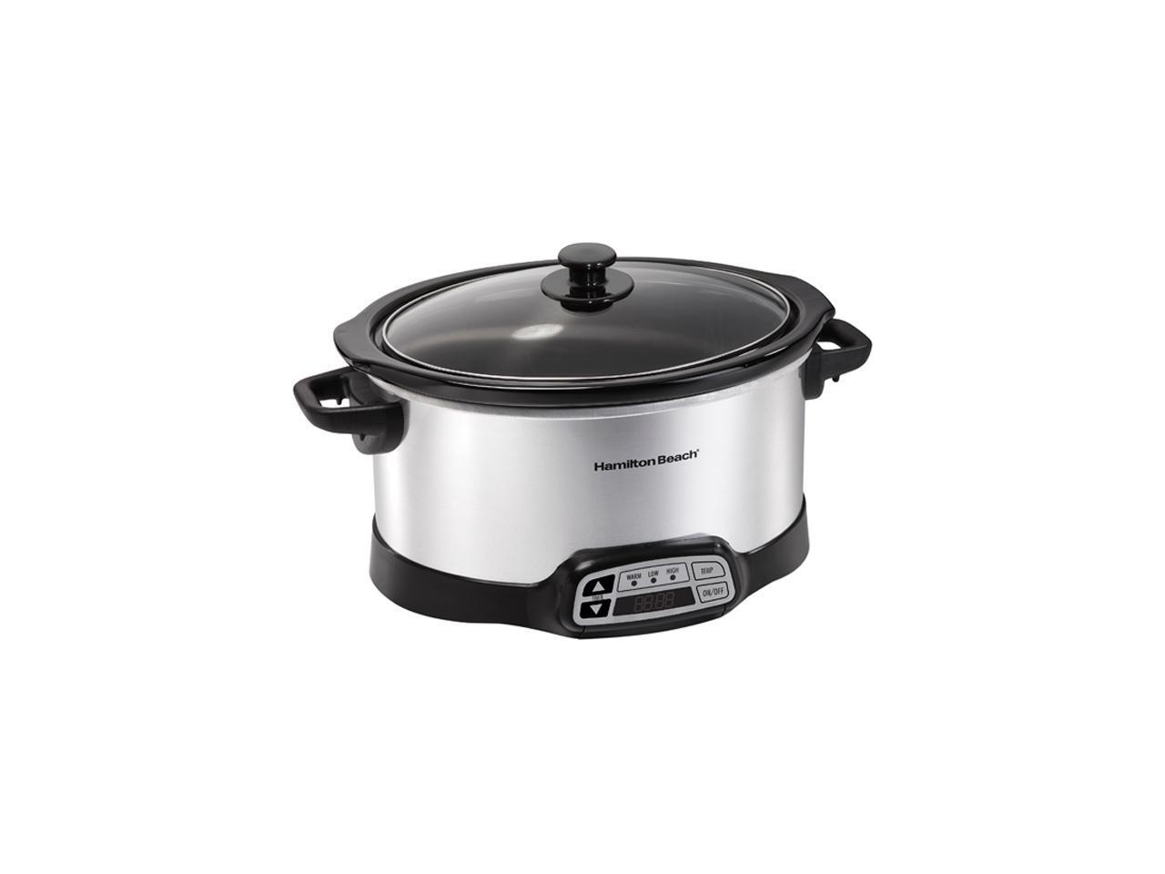 Hamilton Beach 33660 Programmable Slow Cooker, Silver, 6 quart