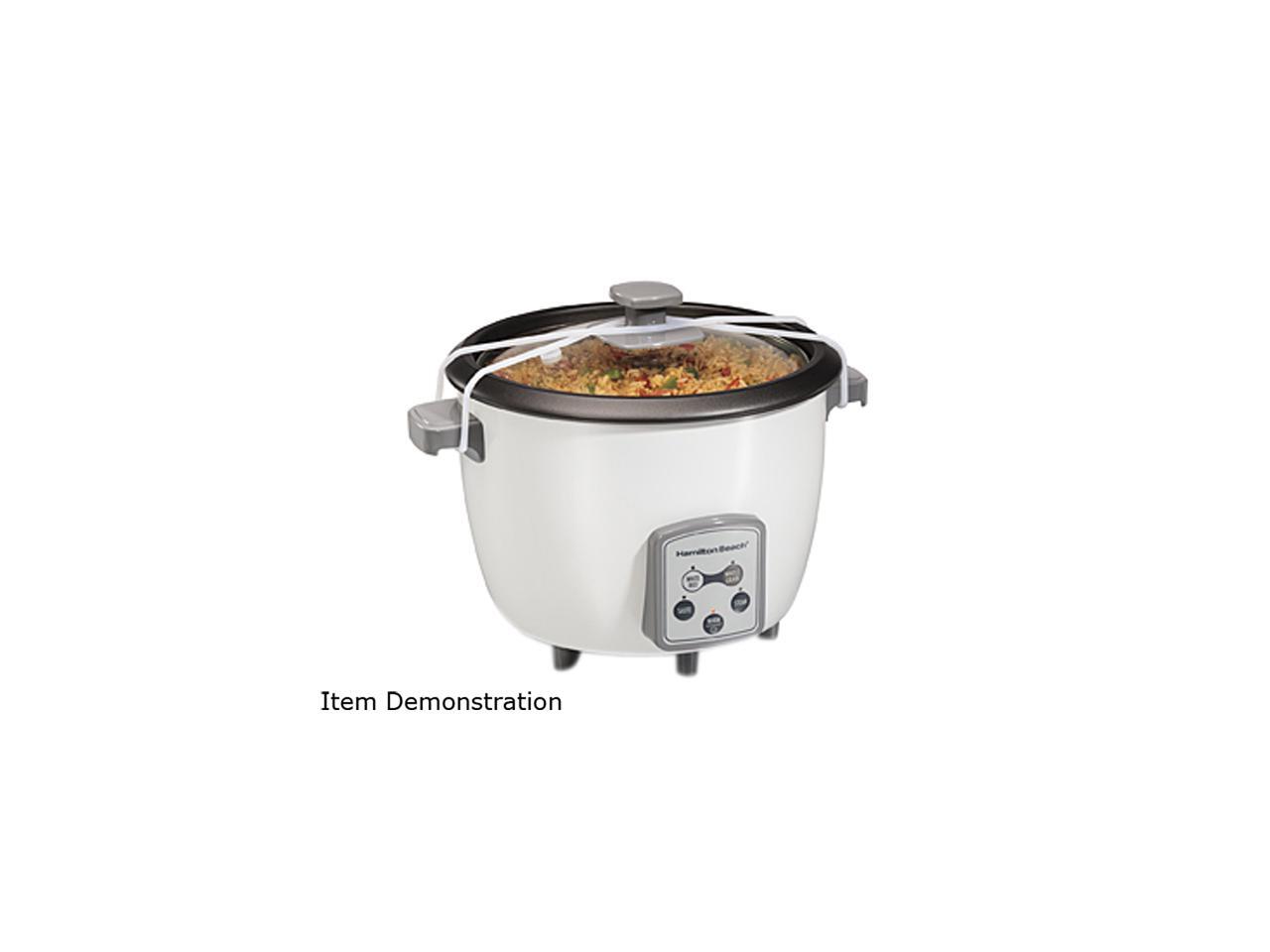 Hamilton Beach 37506 Digital 6 Cups Rice Cooker and Food Steamer, White