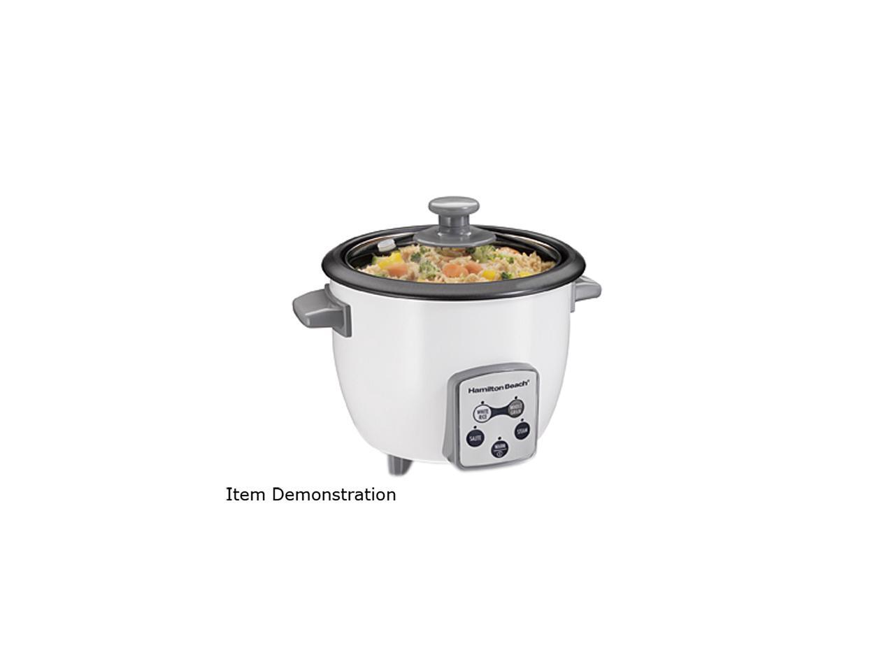Hamilton Beach 37506 Digital 6 Cups Rice Cooker and Food Steamer, White