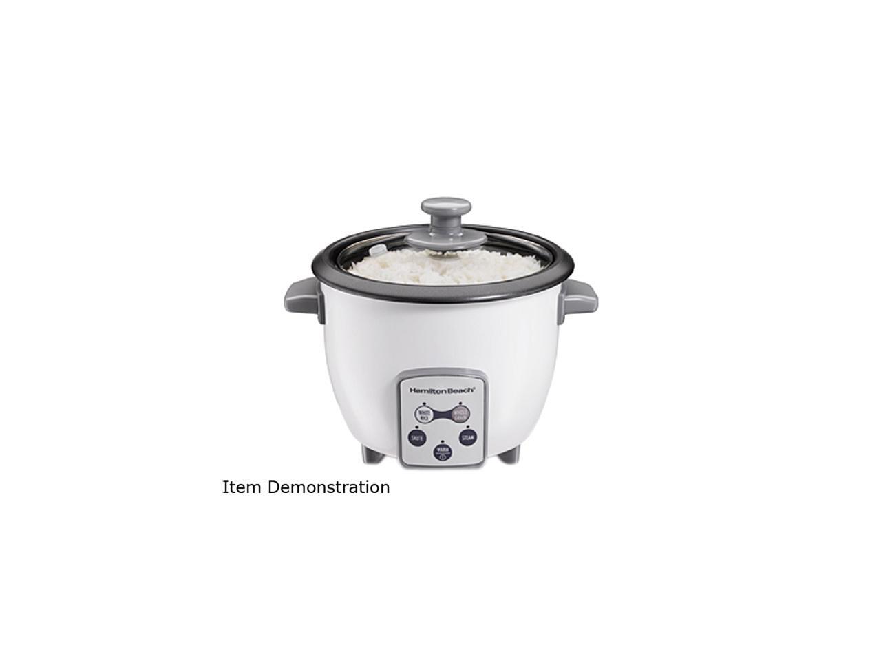 Hamilton Beach 37506 Digital 6 Cups Rice Cooker and Food Steamer, White