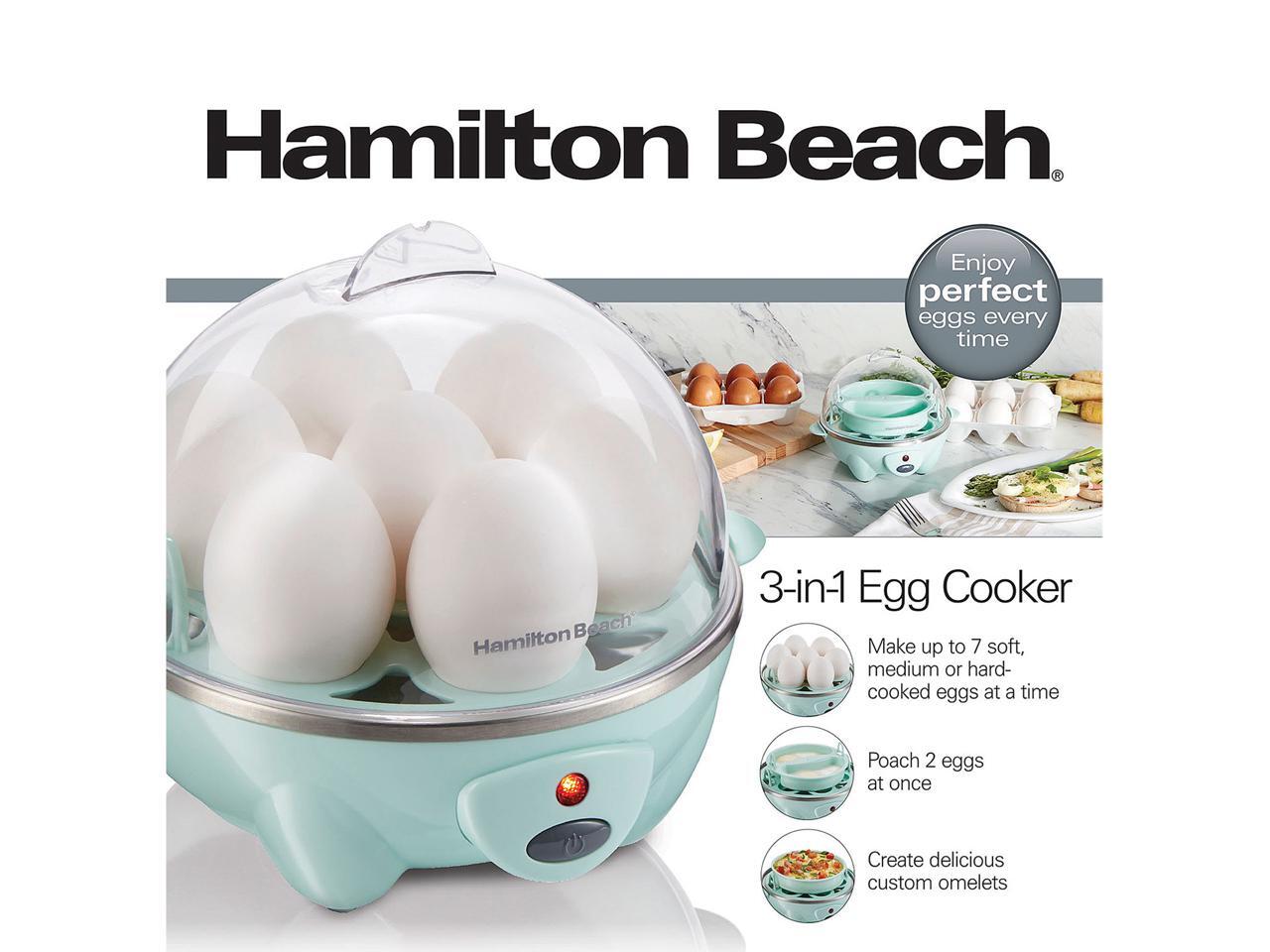Hamilton Beach 25504 Teal 3in1 Egg Cooker with 7 Egg Capacity