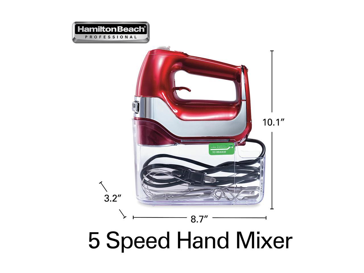 Hamilton Beach 62653 Professional Hand Mixer 5 Speed Red