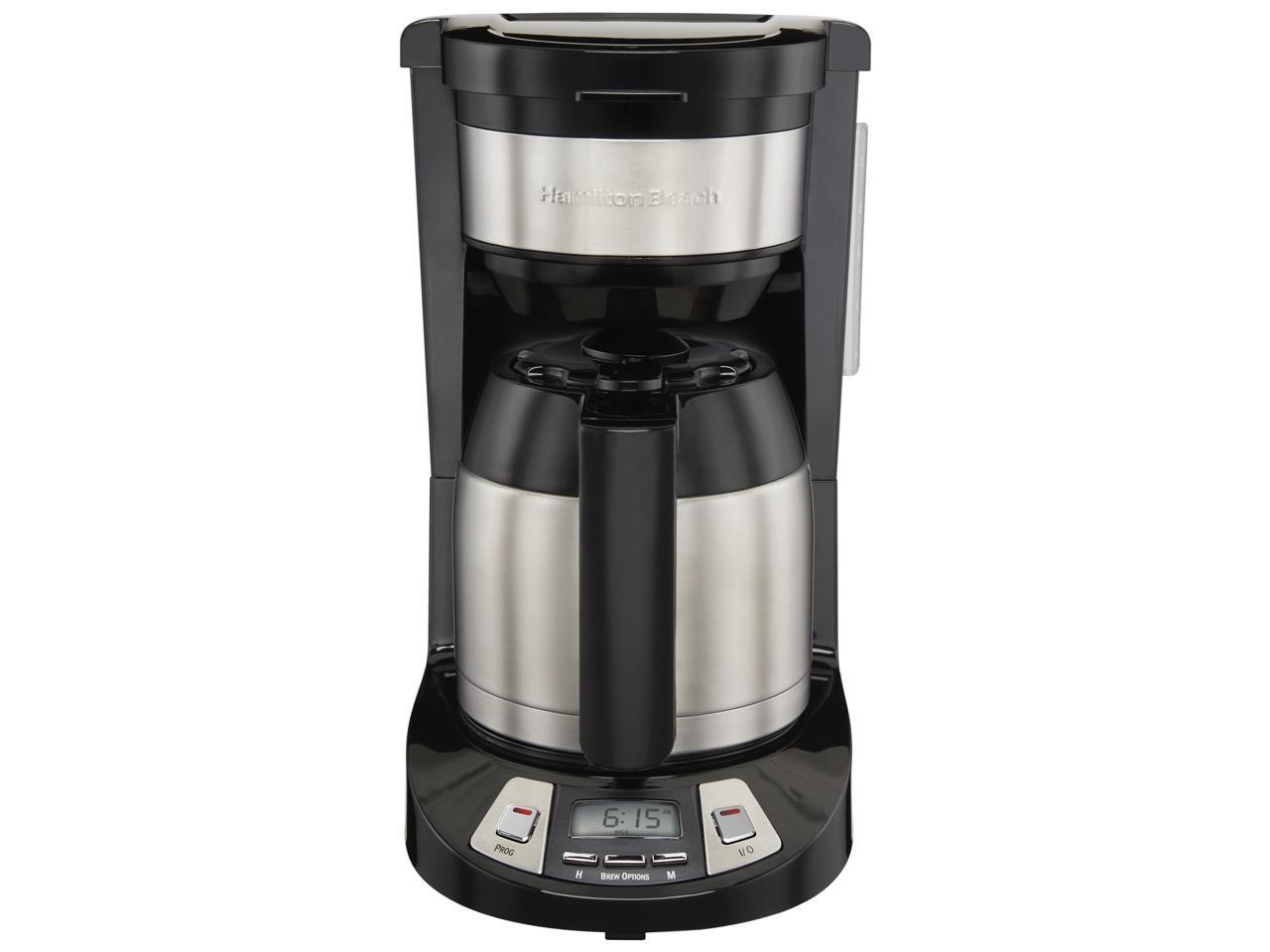 Hamilton Beach 46240 Black 8 Cup Programmable Coffee Maker with Thermal
