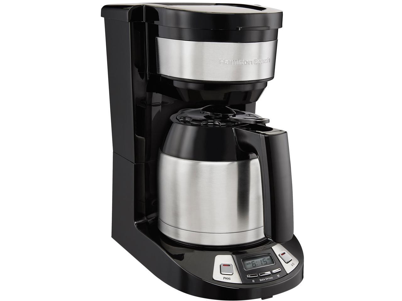 Hamilton Beach 46240 Black 8 Cup Programmable Coffee Maker with Thermal