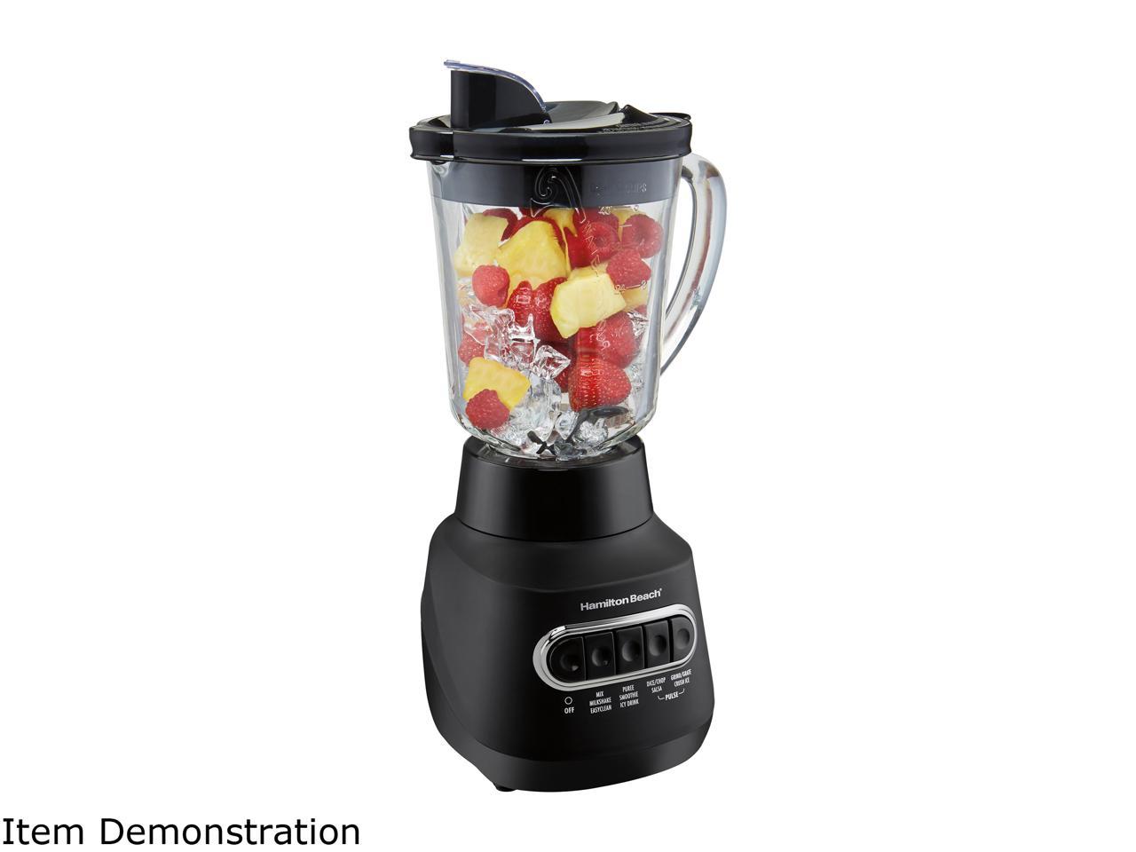 Hamilton Beach 58175 Black Power Elite 40 oz. Glass Jar Blender ...