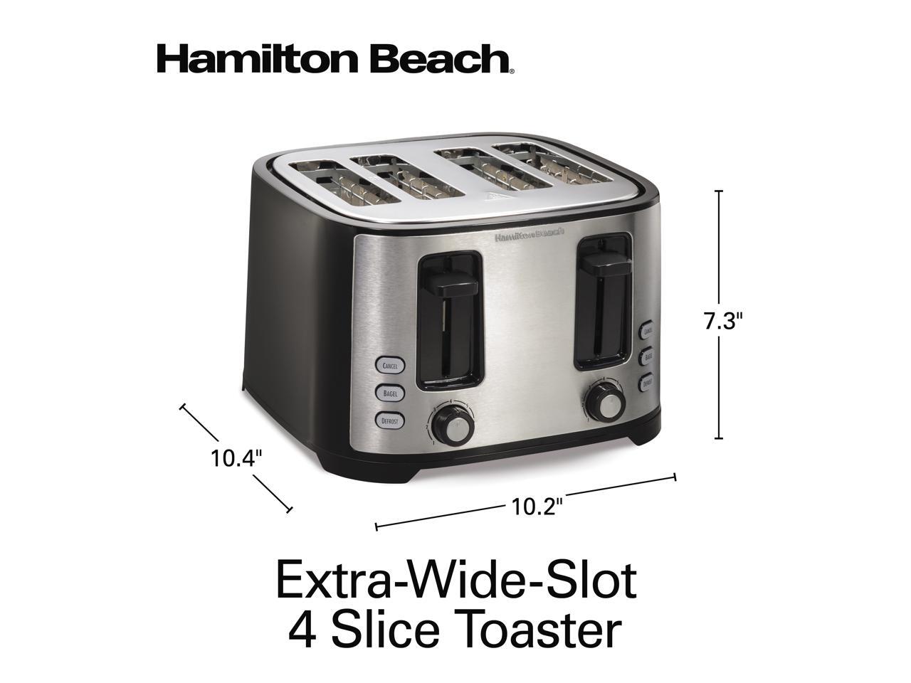 Hamilton Beach ExtraWideSlot 4 Slice Toaster Black & Silver 24633V