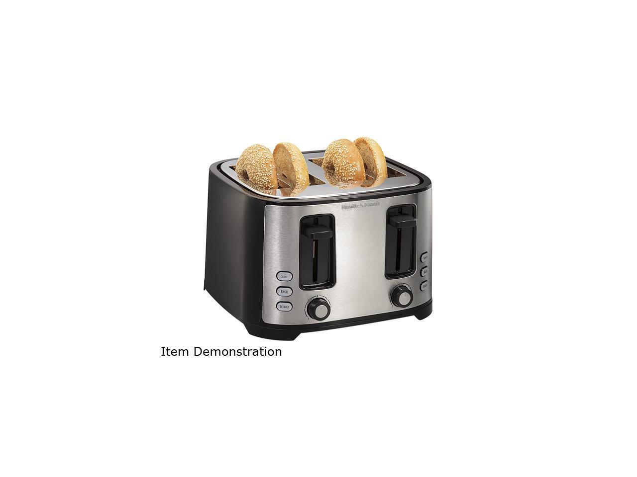 Hamilton Beach ExtraWideSlot 4 Slice Toaster Black & Silver 24633V