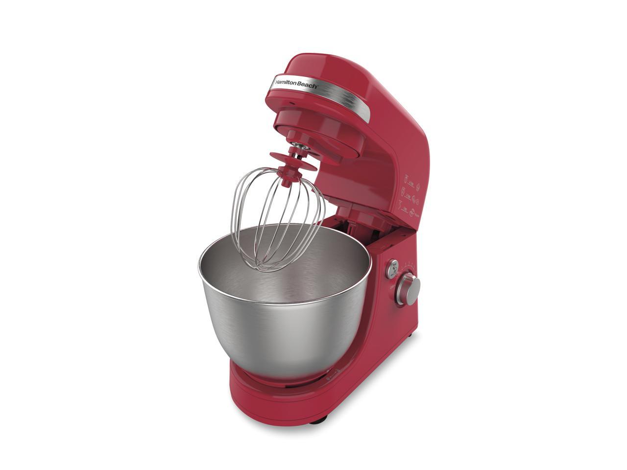 Hamilton Beach 63389 Stand Mixer 7 Speeds 4 Quart Capacity Red stand