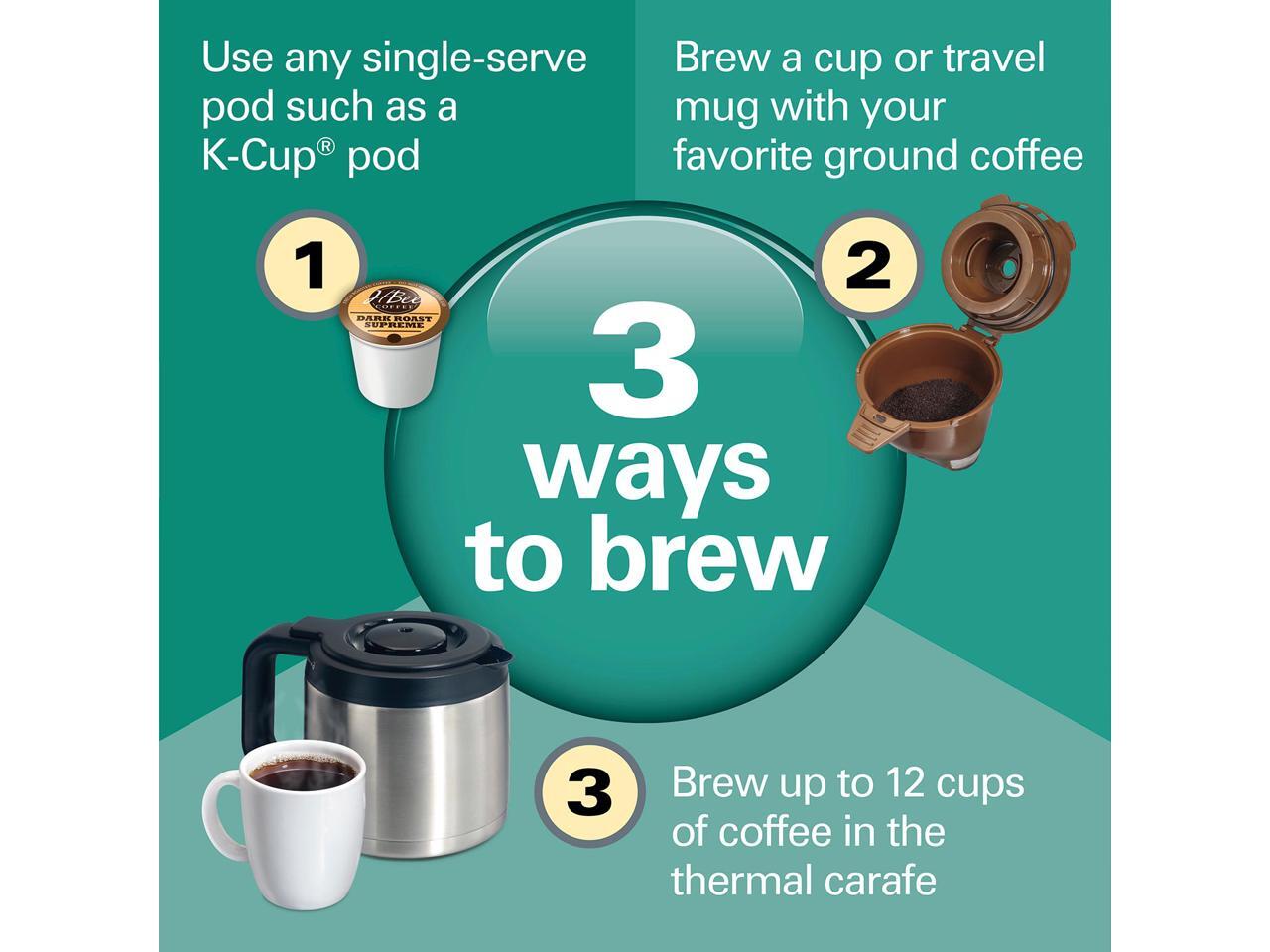 Hamilton Beach 49920 Black FlexBrew TRIO Coffee Maker with 12 Cup