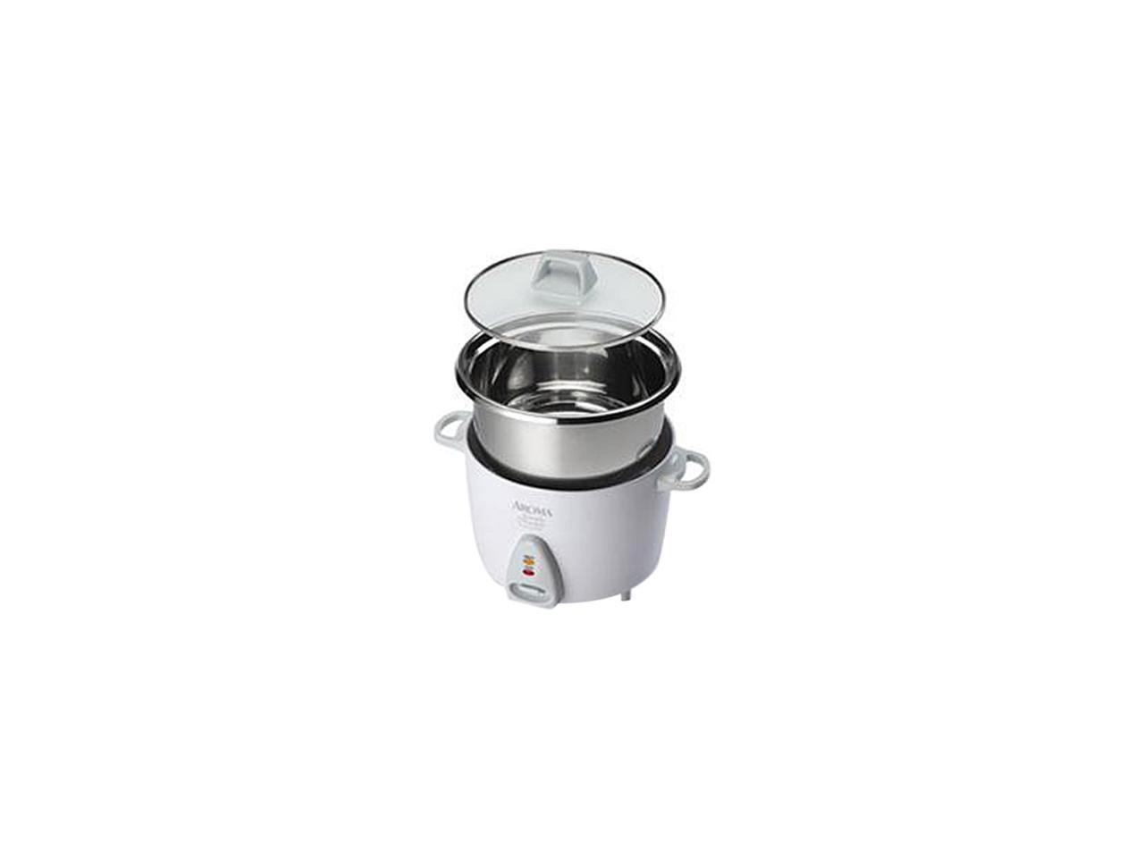 AROMA ARC757SG White Simply Stainless 14Cup Rice Cooker