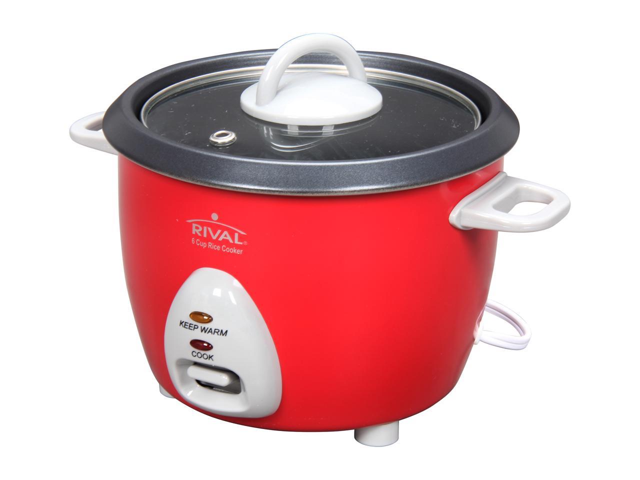 Red Rival RC61 RC61 6-Cup Rice Cooker w/Steamer 