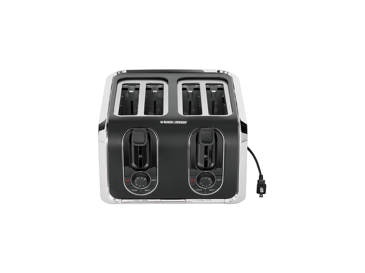 Black & Decker TR1400SB Black/Stainless Steel 4-Slice Toaster - Newegg.com