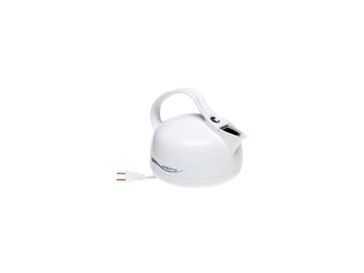 PRESTO 02703 Whistling Electric Tea Kettle, White