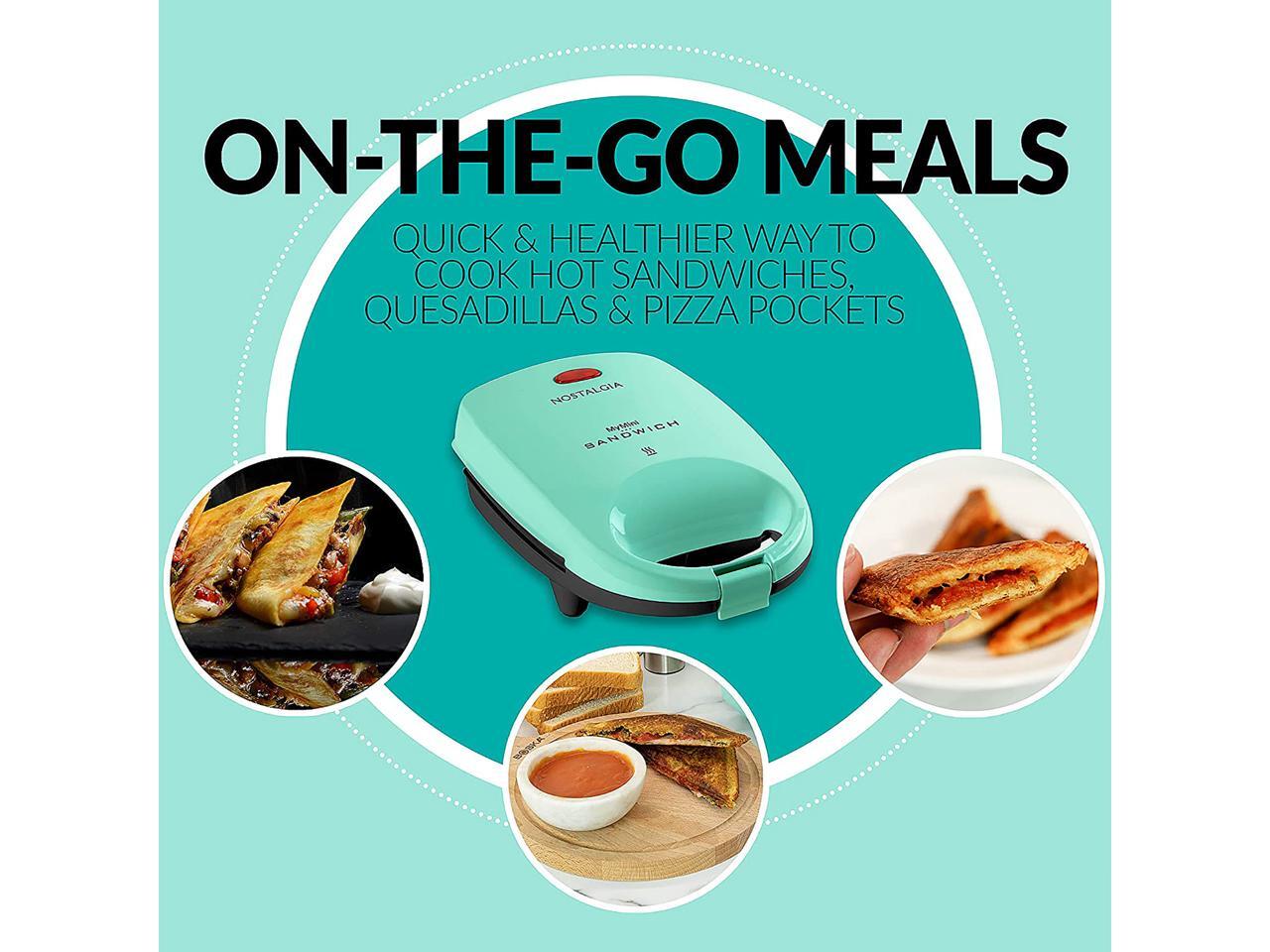 NOSTALGIA ELECTRICS MSAND5MG Green MyMini Personal Sandwich Maker