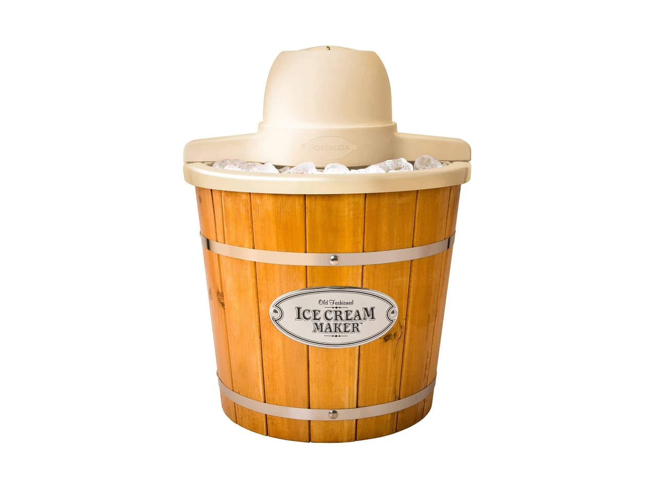 Nostalgia Electric 4Quart Electric Wood Bucket Ice Cream Maker WICM4L