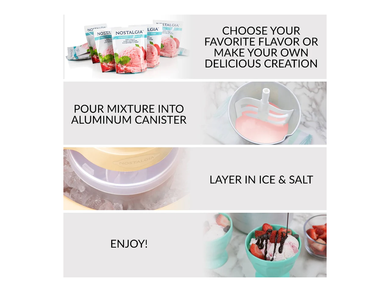 Nostalgia Electric 4Quart Electric Wood Bucket Ice Cream Maker WICM4L