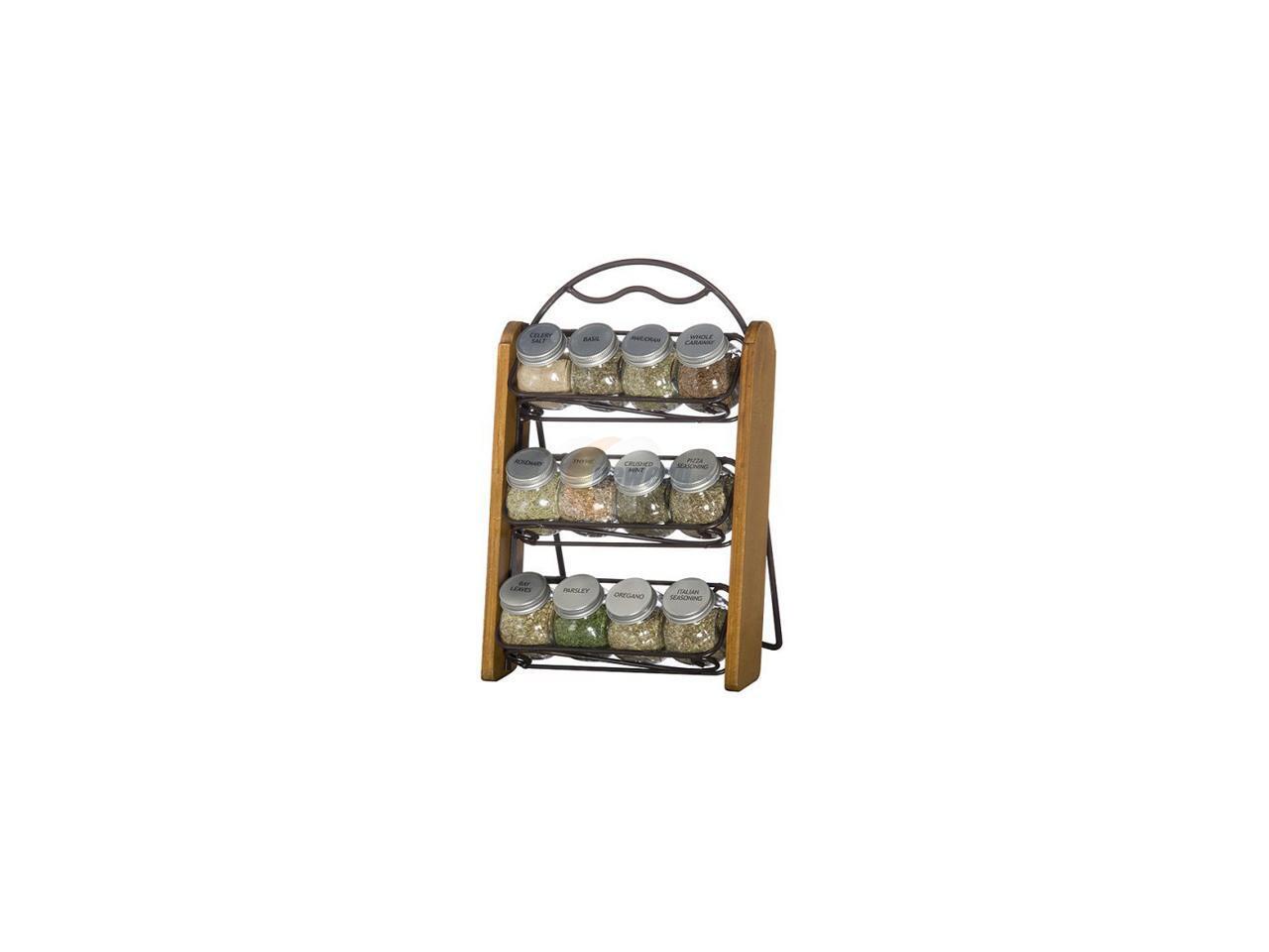 LIFETIME BRANDS 4329T Hardwood & Bronze Spice Rack