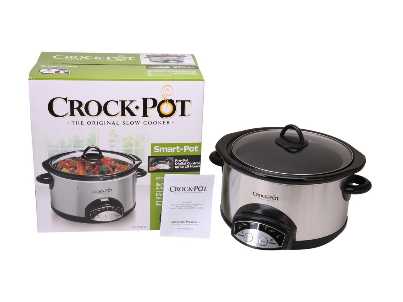 CROCK-POT SCRP500-SP Stainless Steel 5 Qt. Programmable Slow Cooker ...