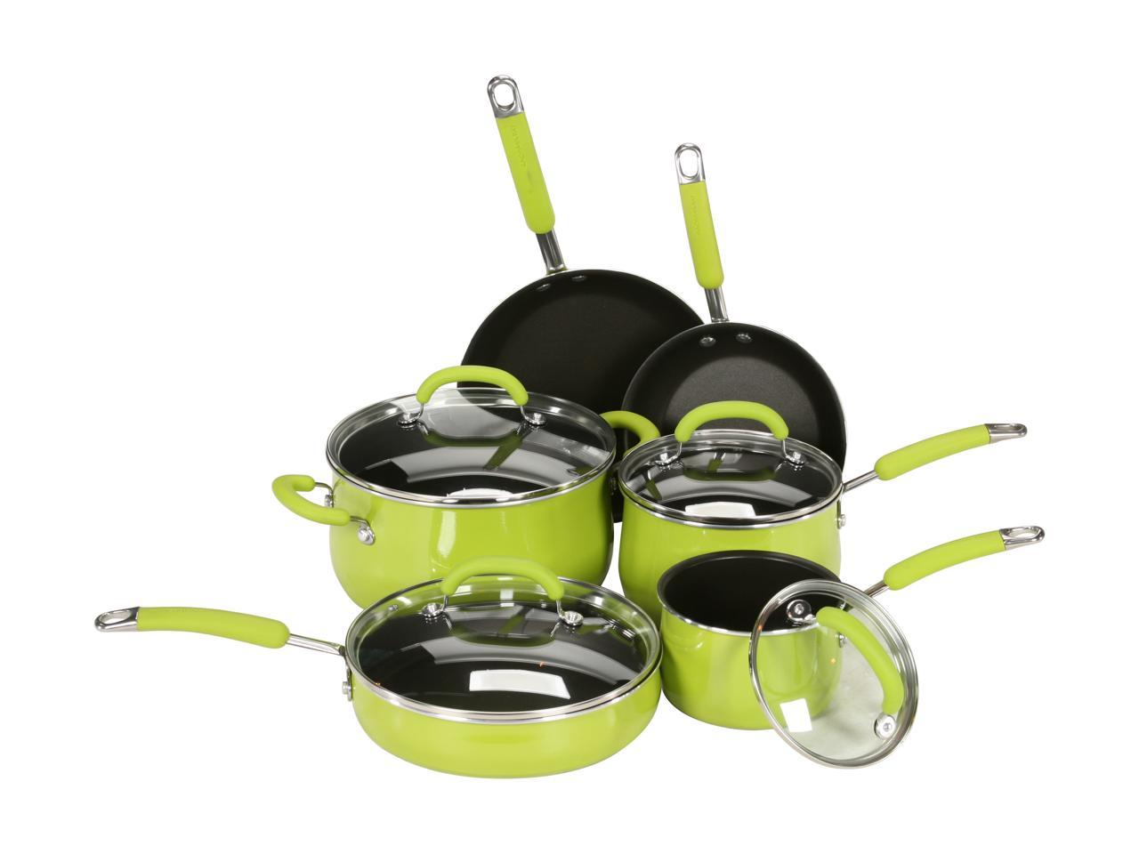 Rachael Ray 14140 Porcelain Enamel 10 Piece Cookware Set Green Newegg Ca   96 814 004 18 