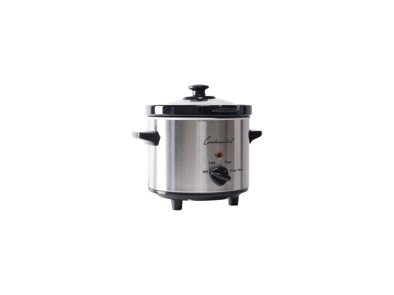 Continental Electric 2 Quart Slow Cooker, Stainless Steel CP43729