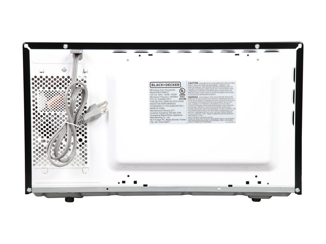 Black & Decker EM031MABX1 1.1 cu. ft. 1000W Microwave Oven, Stainless