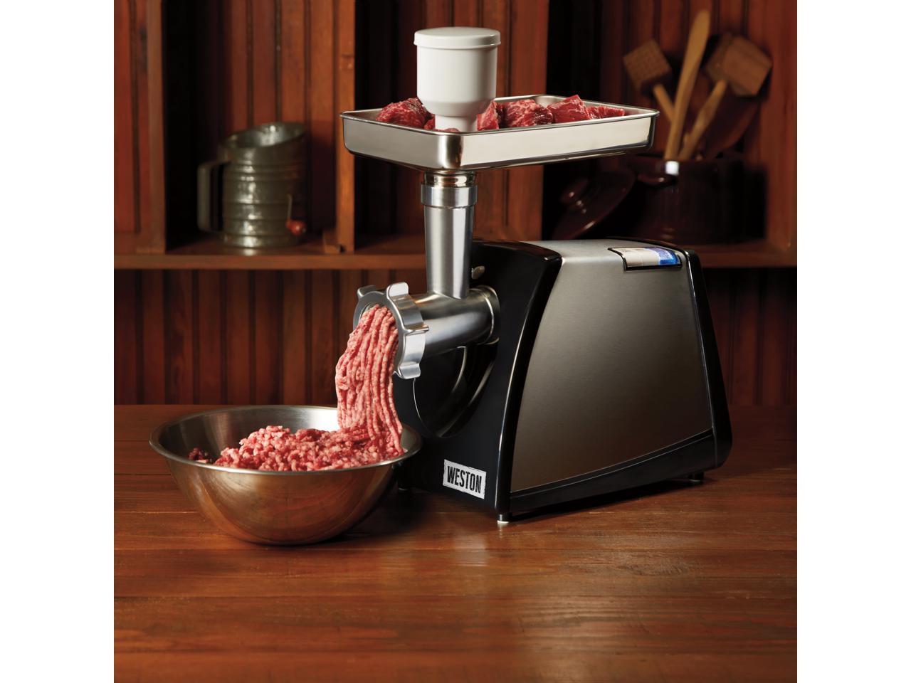Weston 330801W Silver 8 Electric Meat Grinder & Sausage Stuffer