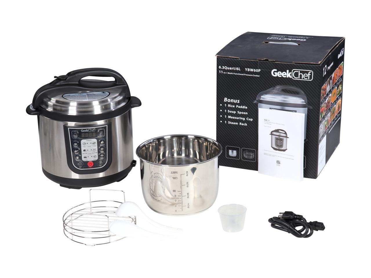 GeekChef 11-in-1 Multi-Functional Pressure Cooker, 6.3 Qt. / 1000W