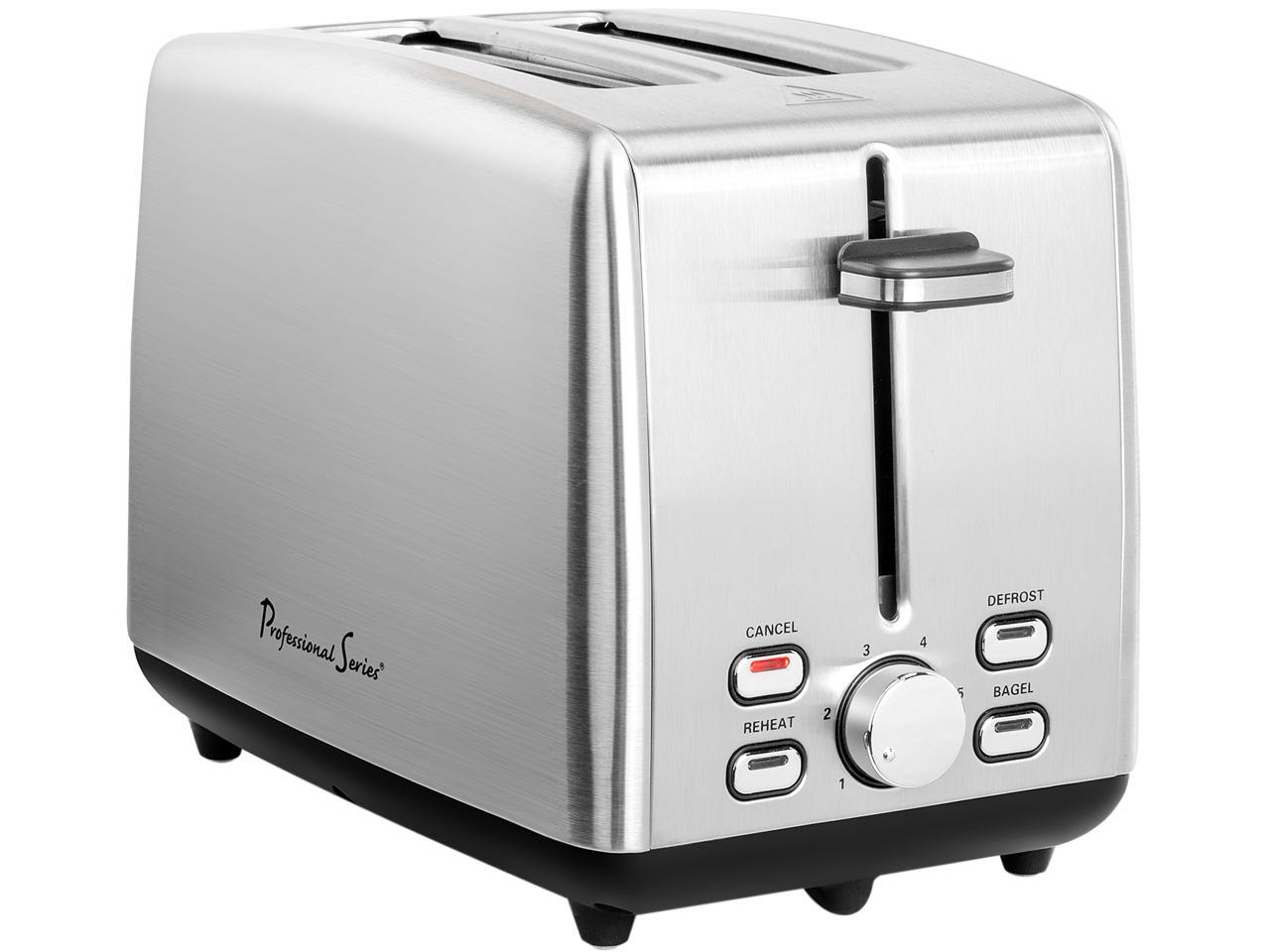 Continental Electric 2Slice Extra Wide Slot Toaster, Stainless Steel