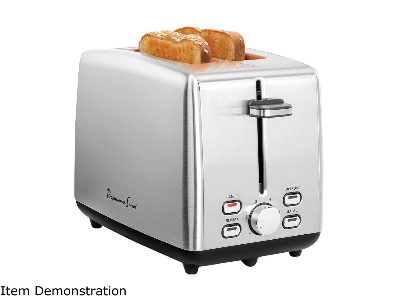 Continental Electric 2Slice Extra Wide Slot Toaster, Stainless Steel