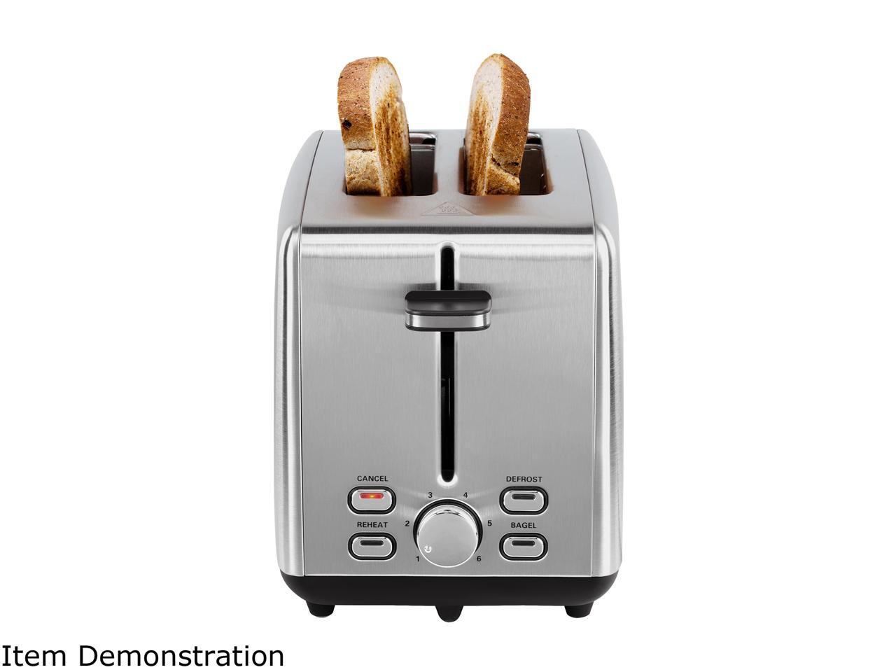 Continental Electric 2Slice Extra Wide Slot Toaster, Stainless Steel