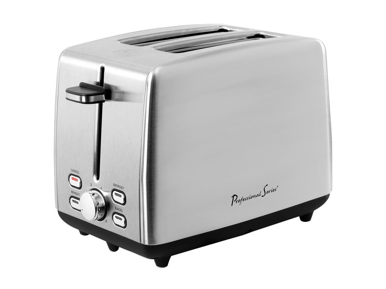 Continental Electric 2Slice Extra Wide Slot Toaster, Stainless Steel