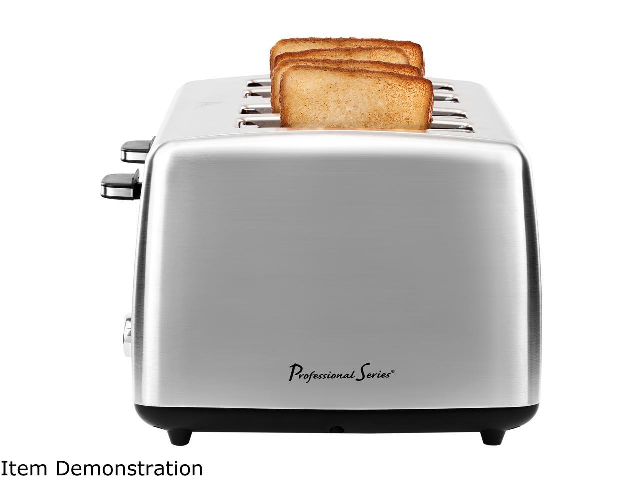 Continental Electric 4Slice Extra Wide Slot Toaster, Stainless Steel