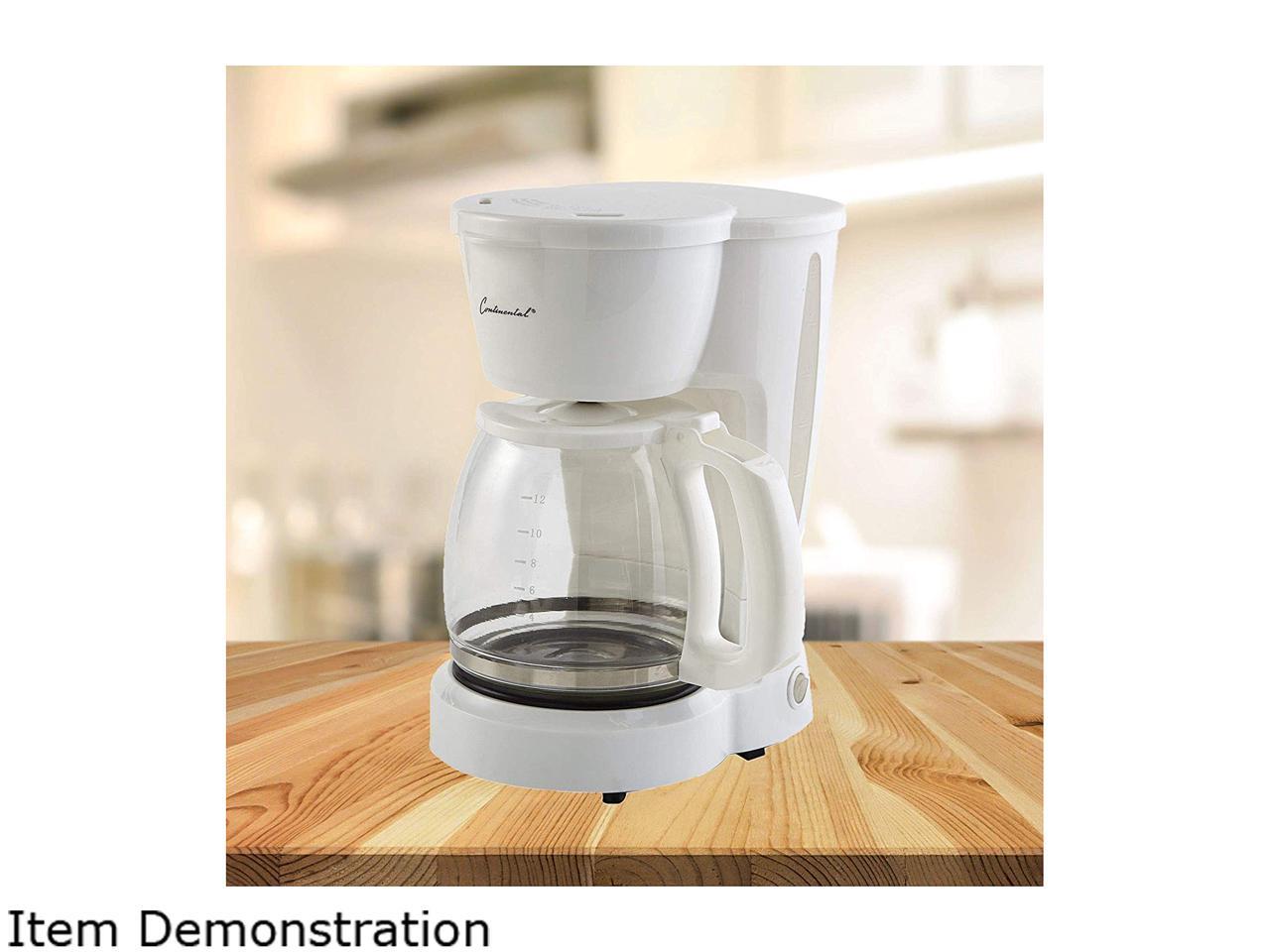 Continental Electric 12Cup Coffee Maker, White CECM291