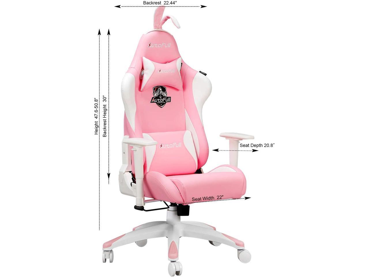 Розовое игровое кресло с ушками