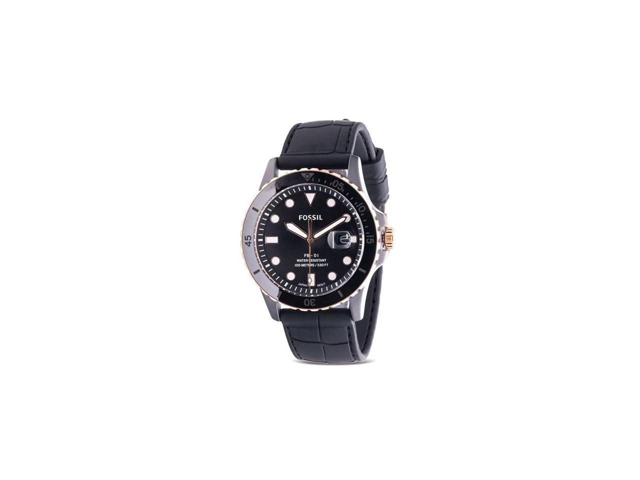 Fossil FB-01 Black Silicone Mens Watch 