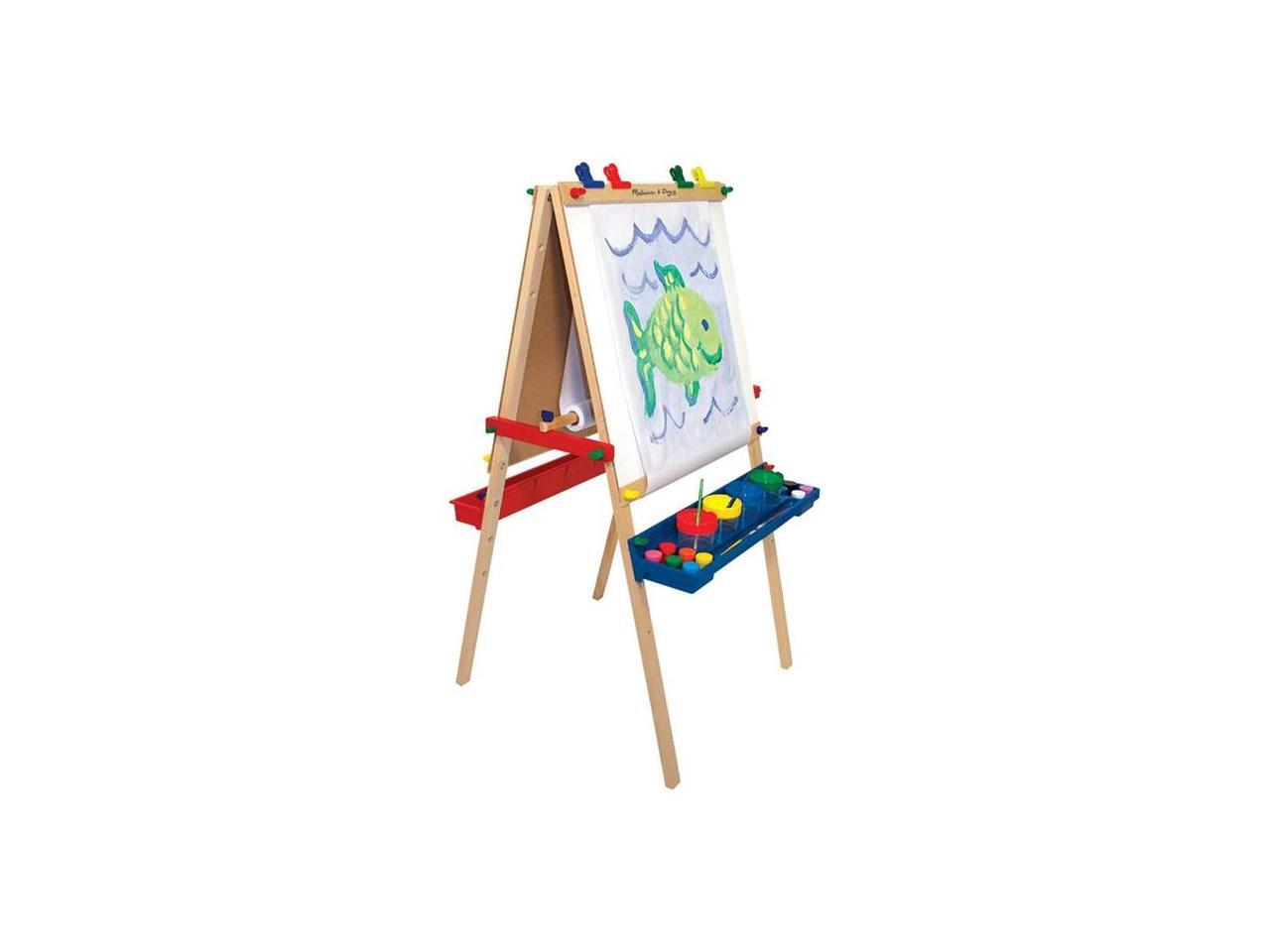 Melissa and Doug Deluxe Standing Art Easel, Dry Erase Board, Chalkboard
