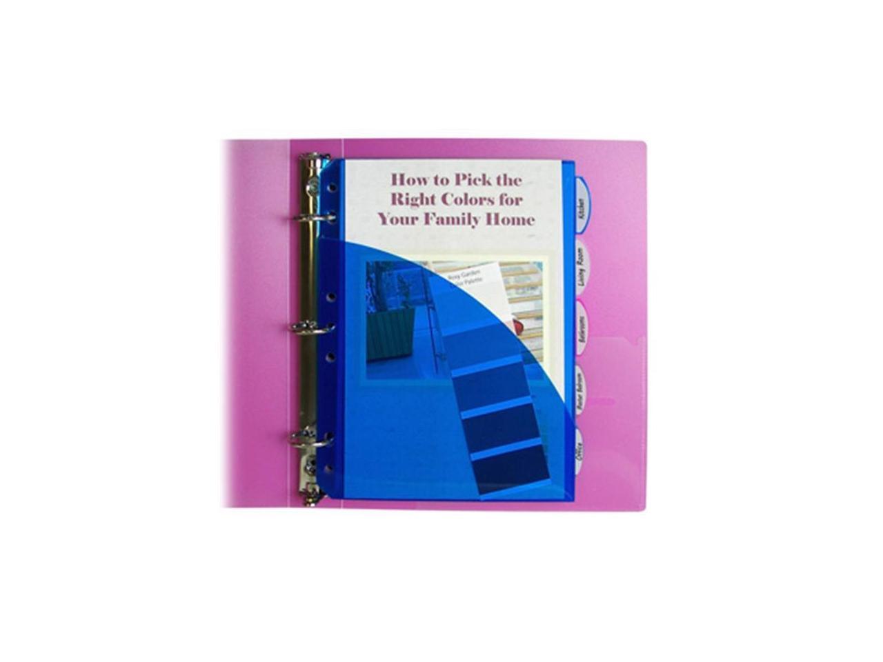 5//PK Mini-Size 5-Tab Poly Index Dividers with Pockets