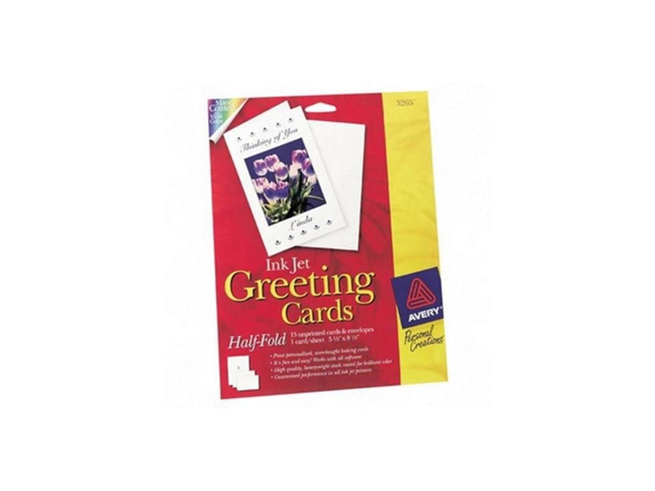 Avery Dennison Ink Jet Matte Coated Half Fold Greeting Card 55 Inch X