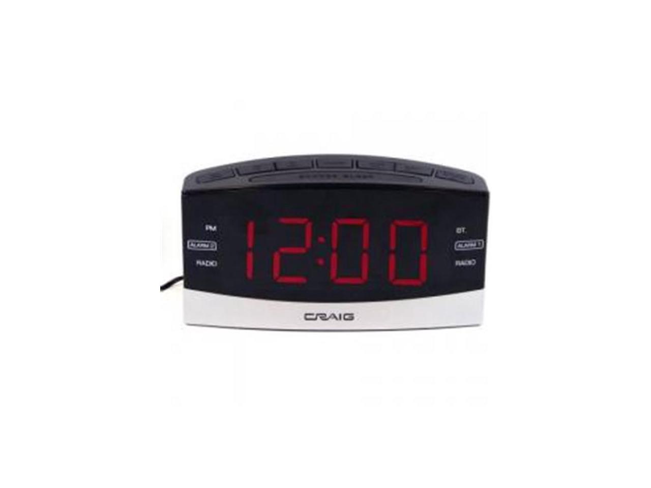 Craig Electronics Dual Alarm Clock Radio with Bluetooth & 1.8" LED