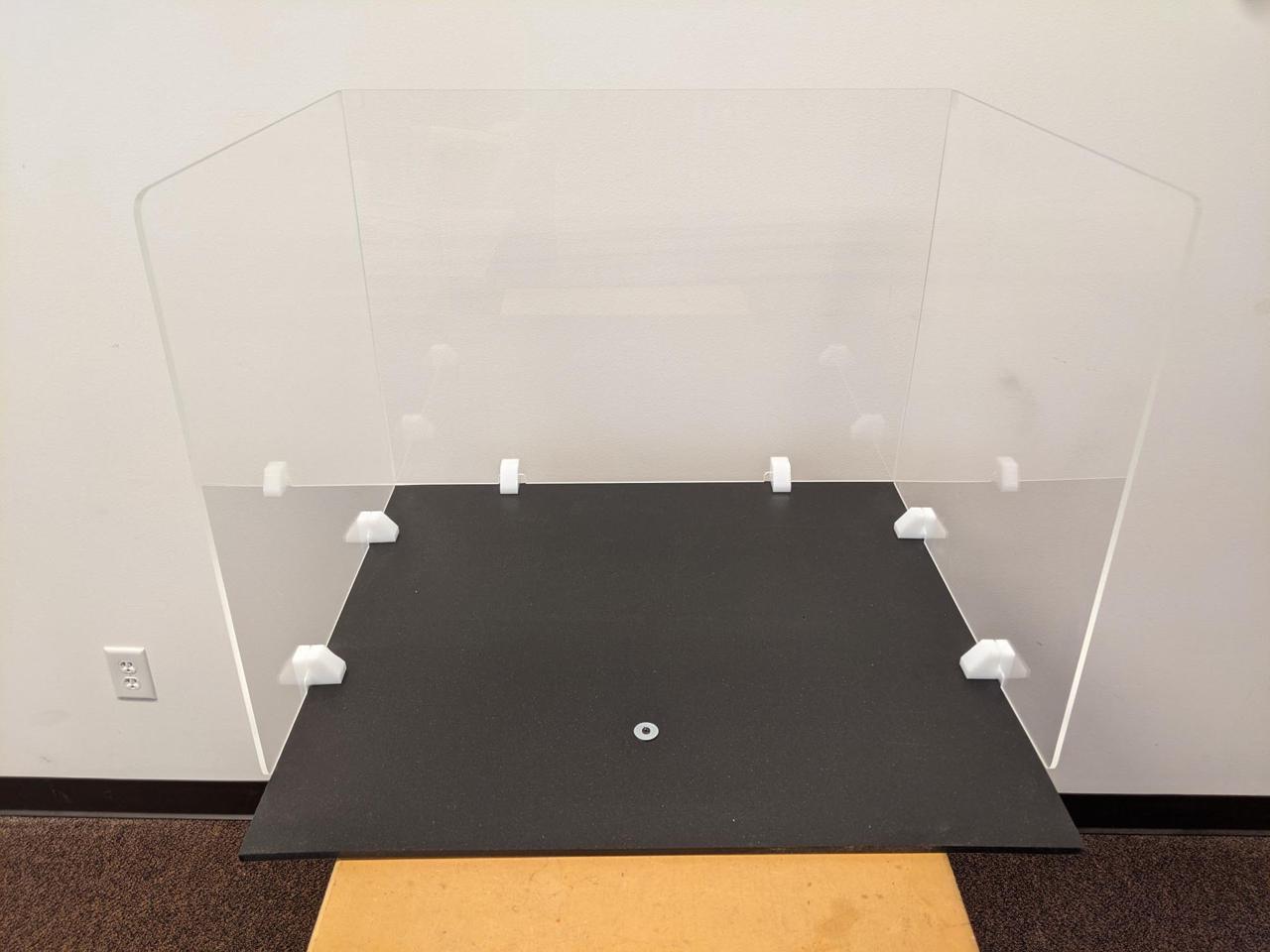 Offex Clear Portable Antimicrobial Freestanding Plexiglass Protection Shield Sneeze Guard Panel