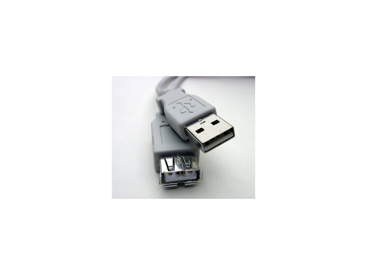 USB Port Extension Cable Gray, Fully Rated 24 AWG "A" To "A" Receptacle