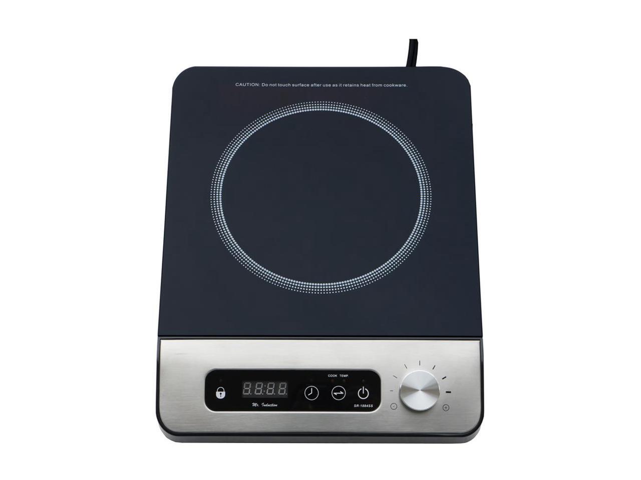 Sunpentown 1650W Induction Cooktop with Control Knob, Black SR1884SS