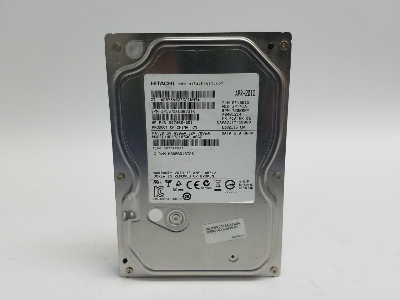HITACHI Hds721050Cla662 Deskstar 7K1000.C 500Gb 7200Rpm 16Mb Buffer Sata  6Gbps 3.5Inch Hard Disk Drive - Newegg.com