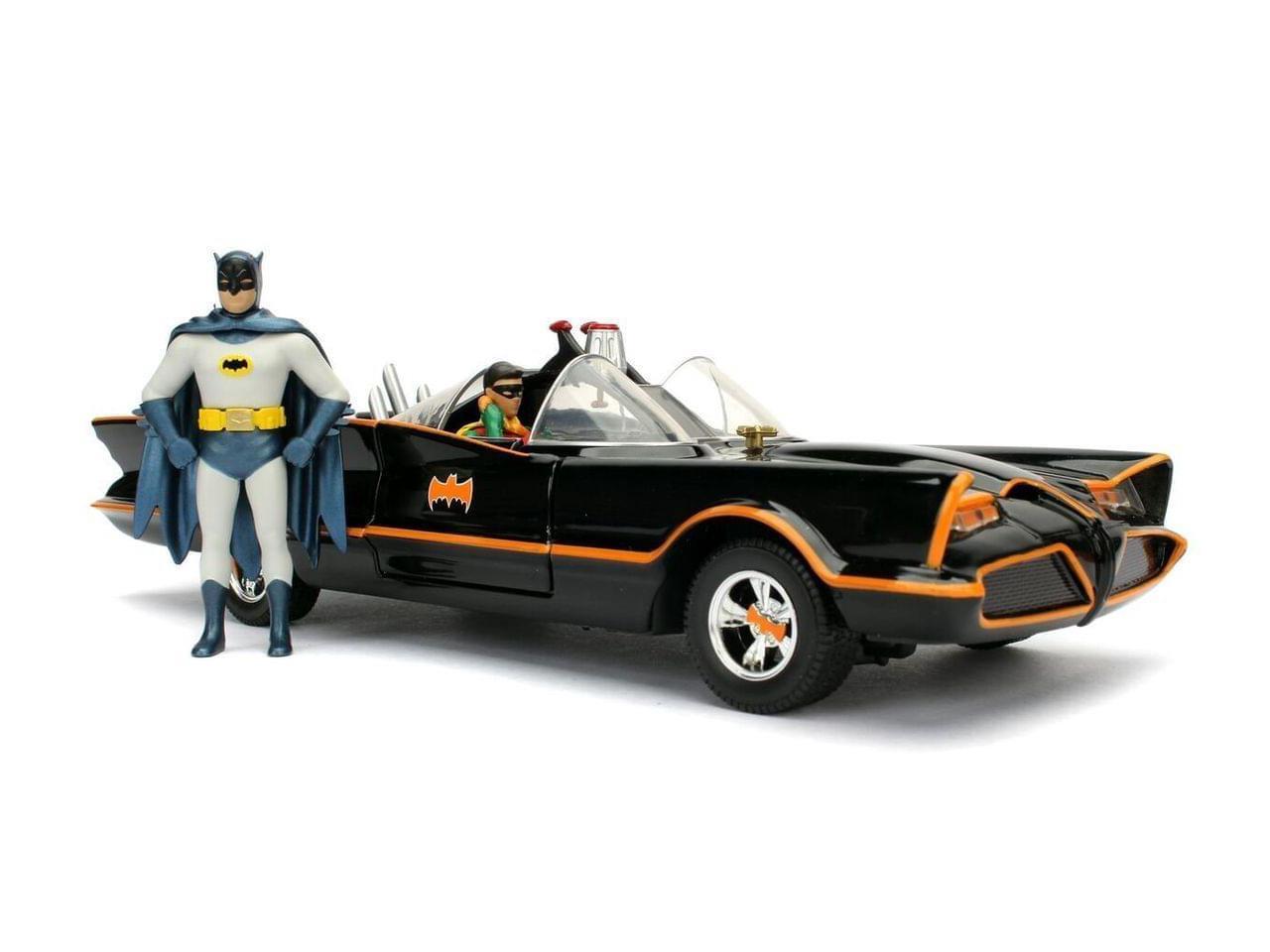 1966 Classic TV Series Batmobile with Diecast Batman and Plastic Robin ...