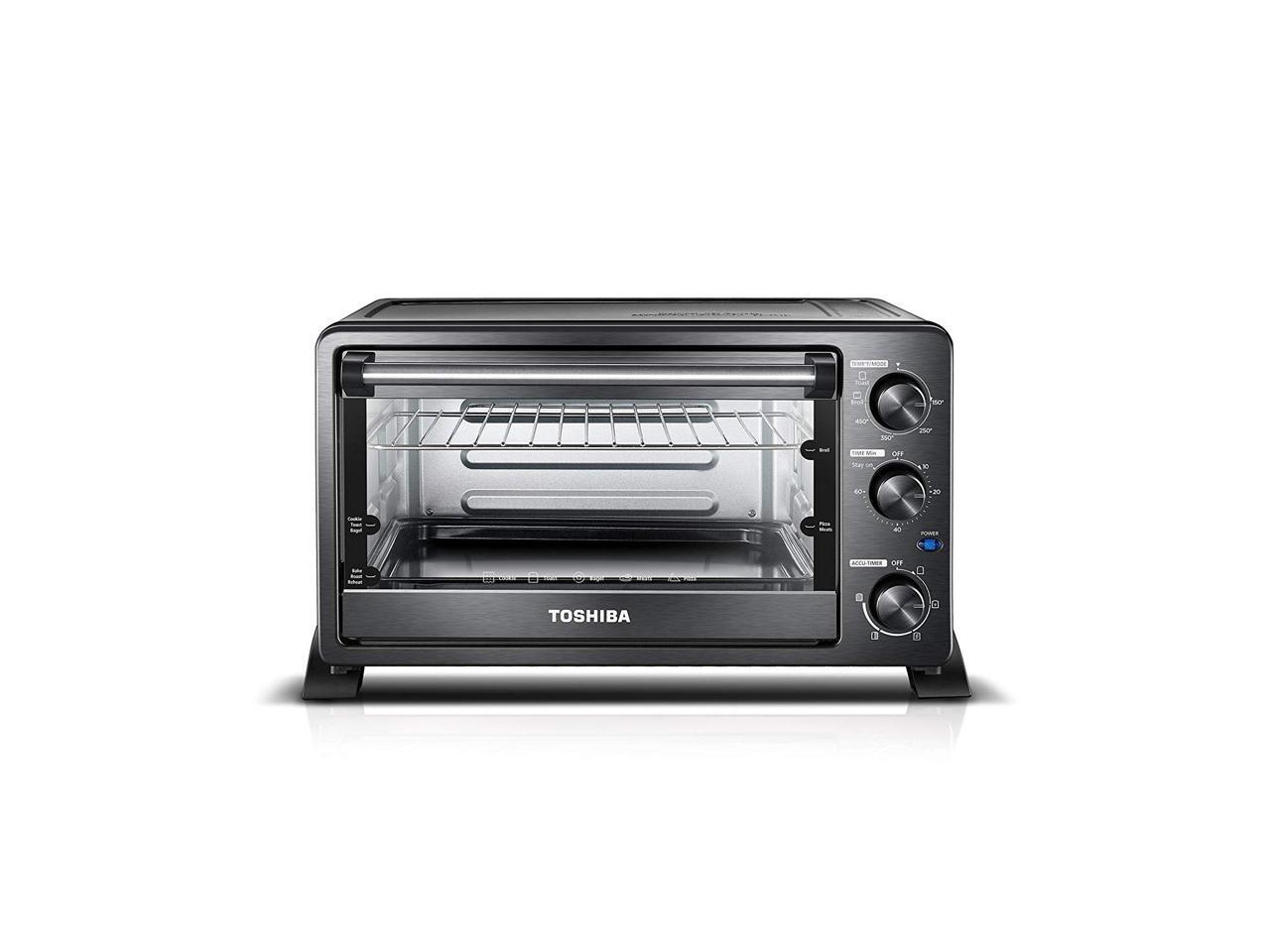 Toshiba MC25CEY-BS Convection Oven Black Stainless Steel 6-Slice Bread//12-Inch Pizza
